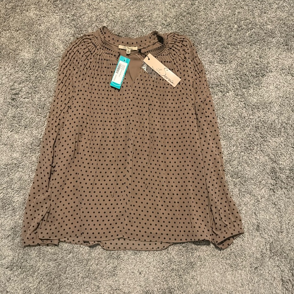 LES SEREIN Giavanna Tie Front Blouse size M